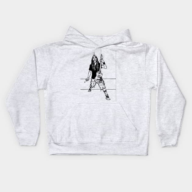 Guitar Men Kids Hoodie by Lost Time Inc